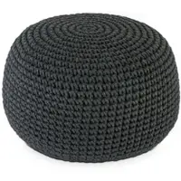 Amago home Bodenkissen Pouf √ò55 H37 Mohair Sitzhocker Sitzpouf waschbar nachfüllbar : schwarz - grau