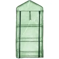 ROYAL GARDINEER Folien-Gewächshaus, 3 Etagen, aufrollbare Tür, 59 x 126 x 39 cm, grün