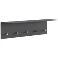 Frost - Unu Wandgarderobe 60 x 15 x 15 cm, schwarz matt / gold poliert