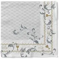 Sovie HORECA Serviette Taufe in silber-gold aus Tissue 33 x 33 cm, 100 Stück