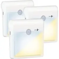 Lunartec 3er-Set-Akku-LED-Nachtlicht, Bewegungs- & Lichtsensor, 40lm