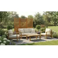 Meingartenversand.de Gartenparavent Kurgan - 180 x 180 cm- Farbe: Honigbraun - 3-teiliger Gartenparavent aus Fichtenholz