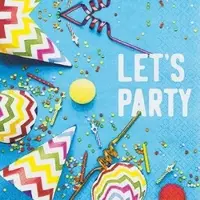 Home Fashion , Let's Party, Lunch-Servietten aufgefaltetes Maß 33 cm x 33 cm, im Viertelfalz, 20 Stück pro Pack, 12 Pack pro Karton