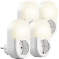 Luminea Home Control 4er-Set WLAN-Steckdose mit LED-Nachtlicht, App & Sprachsteuerung, 16 A