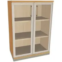Fm Büromöbel Aktenschrank »Oldenburg« 3 OH klare Acrylglastüren braun, 80x113.3x44.2 cm