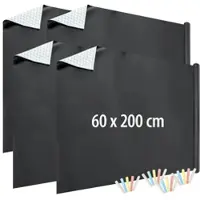 INFACTORY 4er-Set selbstklebende Tafelfolien, abwischbar,mit Kreide, 90 x 200 cm
