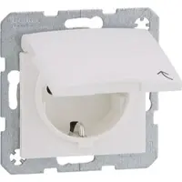 Weinmann Unterputz-Steckdose SCHUKO Berker 47518989, mit Klappdeckel polarweiß, glänzend