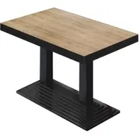 GGM Möbel BPY | Bistro Tisch | 110 x 60 x 81 cm | Quadratisch | Schwarzer Rand | Eiche / Schwarz