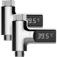 BadeStern 2er-Set Armatur-Thermometer, LED-Display 360° drehbar, 0-100 °C