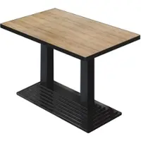 GGM Möbel BPY | Bistro Tisch | 120 x 70 x 78,5 cm | Quadratisch | Schwarzer Rand | Eiche / Schwarz