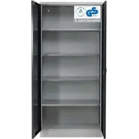 Proregal Stahlschrank BEE mit 7 lackierten Fachböden | HxBxT 195x92x50cm | Grau-Anthrazit | Werkstattschrank Werkzeugschrank Aktenschrank