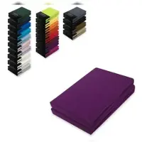 EXKLUSIV HEIMTEXTIL Doppelpack Jersey Spannbettlaken 90 - 100 x 200 cm Lila
