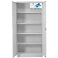 Proregal Stahlschrank BEE mit 5 lackierten Fachböden | HxBxT 195x92x42cm | Weiß-Weiß | Werkstattschrank Werkzeugschrank Aktenschrank Universalschrank