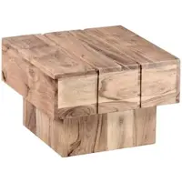 KADIMA DESIGN Beistelltisch Massivholz Sheesham Wohnzimmertisch 44 x 44 x 30 cm Couchtisch Massiv Landhaus Cube quadratisch