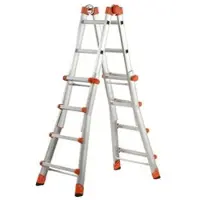 Gierre Peppina AL020DS - 2x8 Trittstufen, 4,70 m - Teleskopleiter aus Aluminium