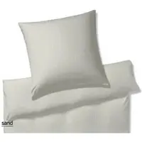 Elegante Bettwäsche Solid Stripe - 135x200 cm + 80x80 cmsand
