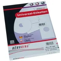 Büroring Etiketten, 70x41mm, 2100 Etiketten, weiß, für Laser-, Farblaser-, Inkjetdrucker, Kopierer, lösungsmittelfrei, Blattformat: DIN A4