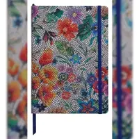 Clairefontaine 4x Céleste, Notizbuch A5 mit festem Einband aus Leder, 72 Blatt 90g liniert, Blumen - 400124C