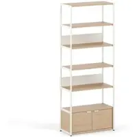 TIPTOE - Unit Regalsystem, H 215 x 84 cm, inkl. 1 Tür, Eiche / cream white