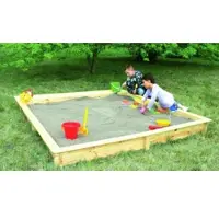Meingartenversand.de Sandkasten 225 x 225 x 21 cm - Buddelkiste aus unbehandeltem Fichtenholz – Holzsandkasten für Garten – Kindersandkasten für - Sandkiste für Draußen