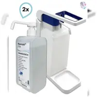 Blanc HYGIENIC SET: Hebelspender 1.000ml + 2x 1 Liter Haut- und Händedesinfektion mit vormontierter Pumpe