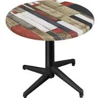 GGM Möbel WAP | Bistro Außen Tisch | Ø:H 60 x 74 cm | Vintage Bunt / Schwarz | Rund