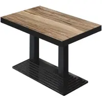 GGM Möbel BPY | Bistro Tisch | 120 x 70 x 81 cm | Quadratisch | Schwarzer Rand | Sheesham / Schwarz
