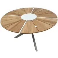 Zebra Garden Nord GmbH Zebra Oryx Tisch Teak weiß Ø 135cm inkl. Einleger