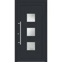 Haustuerenland.de Smarte Haustür mit Fingerprint "GERDA" 79 mm RC2 Anthrazit RAL 7016 innen öffnend DIN links