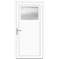 Haustuerenland.de RC2 Nebeneingangstür Aluminium "DOROTHEA" 69 mm Weiß RAL 9016 beidseitig innen öffnend DIN links