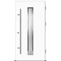 Haustuerenland.de Aluminium Haustür "AURORA" 82 mm RC2 Weiß RAL 9016 beidseitig außen öffnend DIN rechts