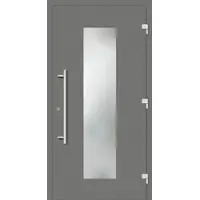 Haustuerenland.de Smarte Haustür "JULE" 79 mm RC2 mit Fingerprint Graualuminium RAL 9007 beidseitig außen öffnend DIN rechts