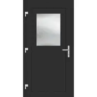 Haustuerenland.de RC2 Nebeneingangstür Aluminium "HEDWIG" 69 mm Anthrazit Eisenglimmer DB 703 außen öffnend DIN links