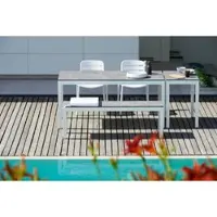 Jan Kurtz Outdoor Tisch Quadrat Hpl-Schichtstoff zementoptik / natur eloxiert 60x90