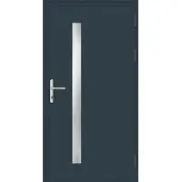 Haustuerenland.de Aluminium Haustür "ANDREA" 60 mm RC2 flügelüberdeckend Purpurrot RAL 3004 beidseitig innen öffnend DIN rechts