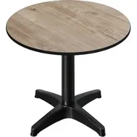 GGM Möbel CPBL | HPL Bistro Tisch | Ø:H 60 x 78 cm | Eiche / Aluminium | Klappbar + Zusatzgewicht | Rund