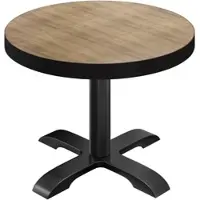 GGM Möbel BSD | Bistro Tisch | Ø 80 x 77 cm | Rund | Schwarzer Rand | Eiche / Schwarz