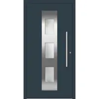 Haustuerenland.de Aluminium Haustür nach Maß "MAluminium" 60 mm RC2 Anthrazit RAL 7016 beidseitig innen öffnend DIN rechts