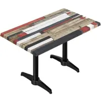 GGM Möbel WBC | Bistro Außen Tisch | B: T: H: 120 x 70 x 80,5 cm | Vintage Bunt / Schwarz | Rechteckig | Zusatzgewicht