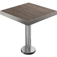 GGM Möbel BML | Bistro Tisch | 80 x 80 x 77 cm | Quadratisch | Edelstahl Rand | Light Wenge / Edelstahl