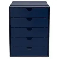 USM United Soft USM Inos, Schubladenkasten, 5 Schubladen, geschlossen Stahlblau