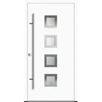 Haustuerenland.de Aluminium Haustür "ANTOINETTE" 92 mm RC2 Weiß RAL 9016 beidseitig innen öffnend DIN links