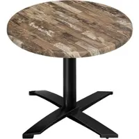 GGM Möbel WTG | Bistro Außen Tisch | Ø:H 70 x 75,5 cm | Vintage Old / Schwarz | Rund | Klappbar + Zusatzgewicht