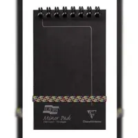 Clairefontaine 10x Europa Minor Pad, Block mit Doppelspirale kopfseitig 7,6x12cm, 60 Blatt abtrennbar liniert - Schwarz 3012Z