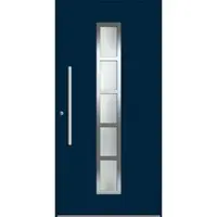 Haustuerenland.de Aluminium Haustür RC2 "LOTTE" 78 mm Stahlblau RAL 5011 beidseitig innen öffnend DIN links