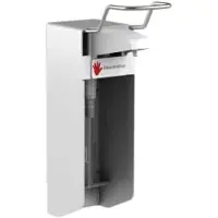 Gelzenleuchter Desinfektionsmittelspender UNI-PRO 05K W, Kunststoffpumpe 21013 , Aluminium-Gehäuse, weiß beschichtet, 500 ml, kurzer Hebel