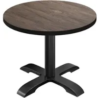 GGM Möbel BSD | Bistro Tisch | Ø 60 x 74,5 cm | Rund | Schwarzer Rand | Light Wenge / Schwarz