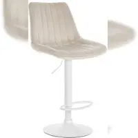 DELUKE Barhocker RIO Creme Samt Weiß Barstuhl Mit Lehne Tresenhocker Tresenstuhl