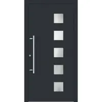 Haustuerenland.de Haustür mit Fingerprint "ELISABETH" 79 mm RC2 Anthrazit RAL 7016 innen öffnend DIN links