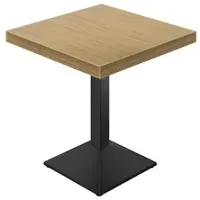 GGM Möbel KPL | Bistro Tisch | B:T 80 x 80 cm | H 82 cm | Eiche | Gestell: Schwarz